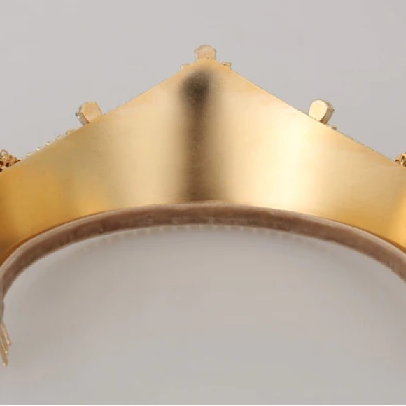 Gold Brass Red Crystal Heart Head Tiara Crown - Picture 4 of 7